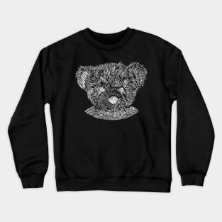 Spooky Teddy Bear Horror White Line Sketch Crewneck Sweatshirt